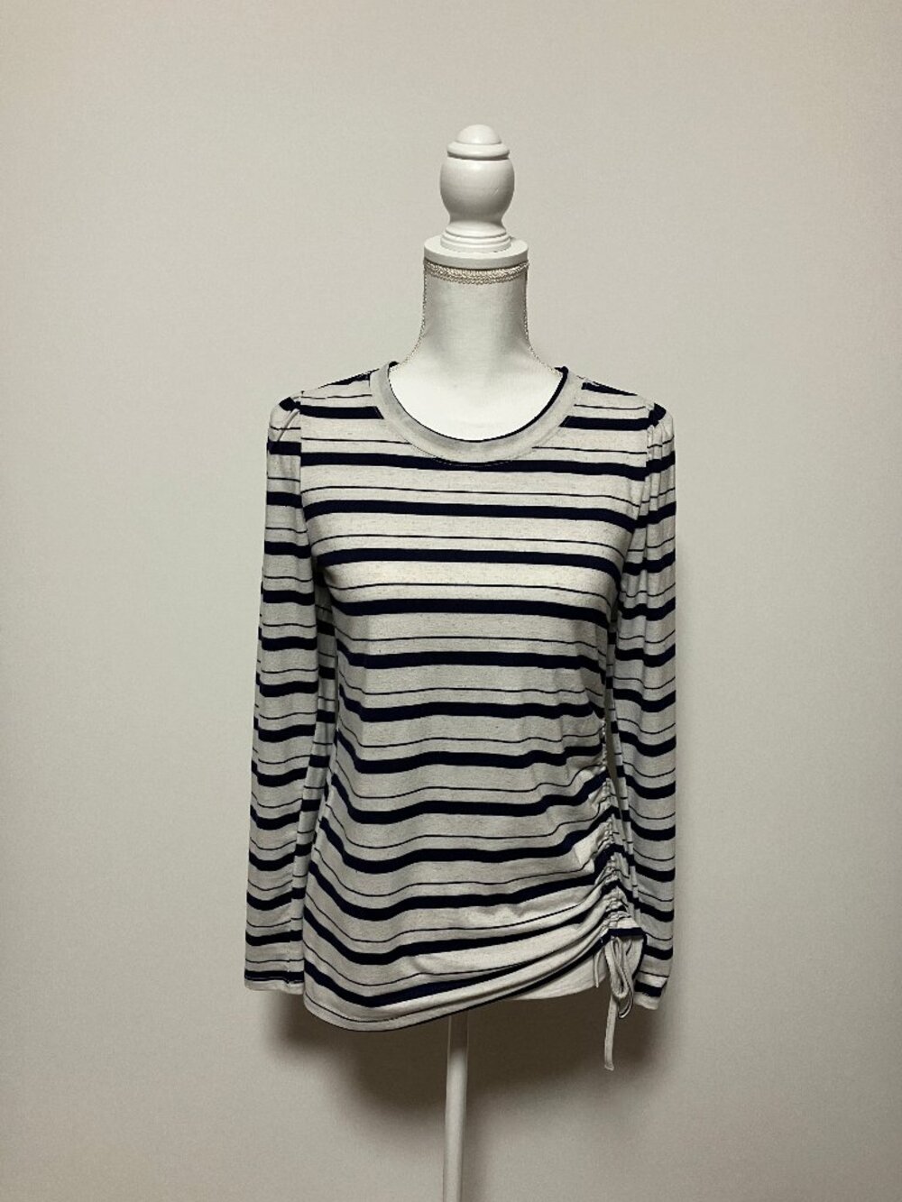 89th & Madison Striped Shirt, Size S/P (Small Petite) Polyester & Linen, Cinched